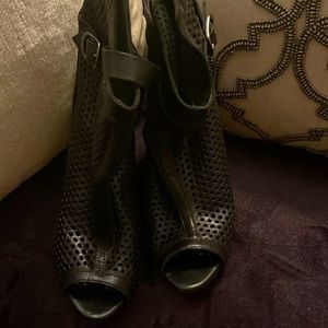 Black Schultz ankle booties Sz 7B